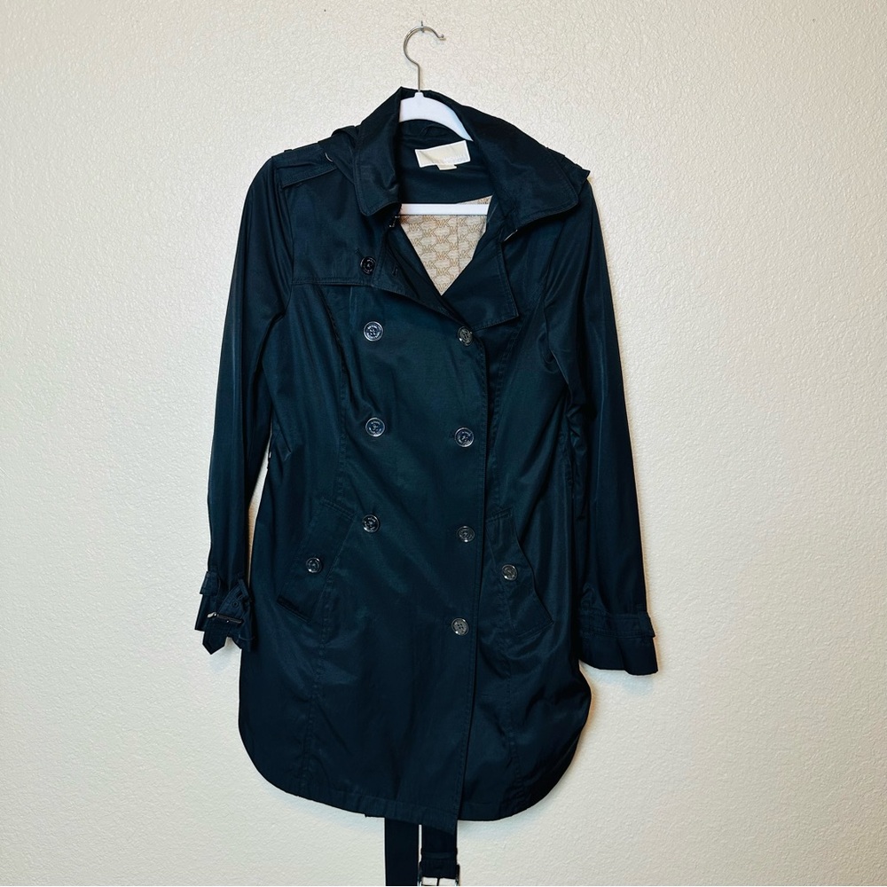 MICHAEL Michael Kors Women's Double-Breasted Belted Hooded Coat Size Medium - Picture 3 of 8